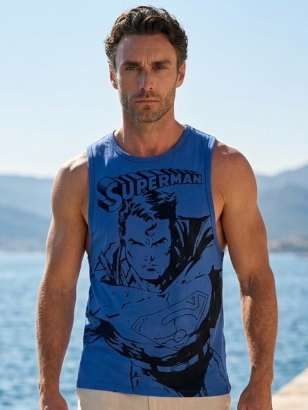 2 for $30 | DC Comics Men's Blue Superman Graphic Tank Top